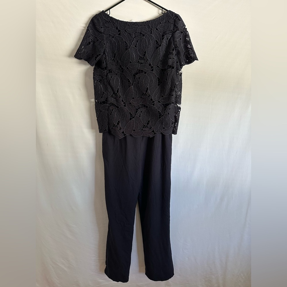TORY BURCH navy lace Avalon jumpsuit  Size  4